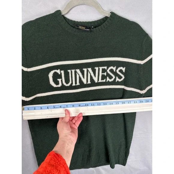Guinness Men's Bottle Green Knit Sweater Pullover Crew Neck Size S Small - Picture 4 of 8